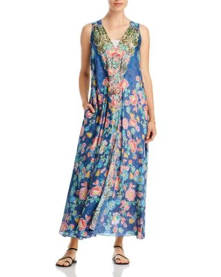 Peppermint Adelia Silk Maxi Dress - Johnny Was 3 Peppermint Adelia Silk Maxi Dress - Johnny Was