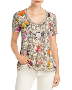 Johnny Was 6 Favorite Rose Lace Print Tee - Johnny Was