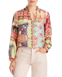 Thena Amabel Silk Printed Blouse - Johnny Was
