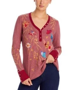 Johnny Was 20 Aria V Neck Thermal Top - Johnny Was