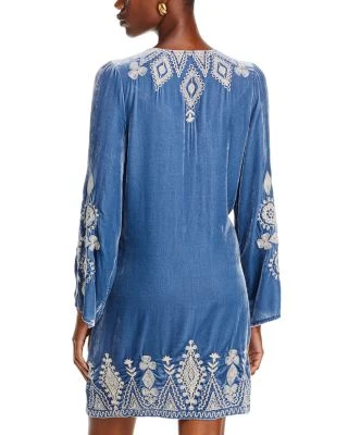 Liona Embroidered Velvet Tunic Dress - Johnny Was 4 Liona Embroidered Velvet Tunic Dress - Johnny Was - Image 2