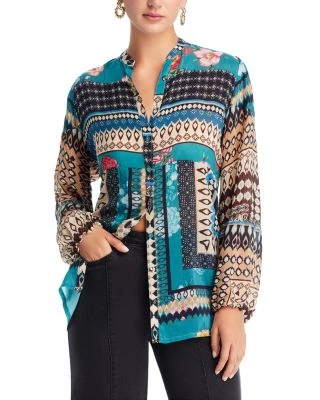 Mykee Tori Printed Button Front Blouse - Johnny Was 3 Mykee Tori Printed Button Front Blouse - Johnny Was