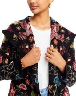 Rana Hooded Embroidered Cardigan - Johnny Was -Johnny Was 13175013 fpx