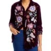 Pacifica Embroidered Velvet Blouse - Johnny Was -Johnny Was 13196320 fpx