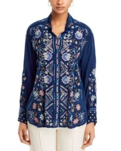 Mckenzie Embroidered Eyelet Blouse - Johnny Was -Johnny Was 13196335 fpx