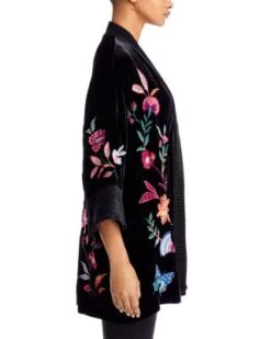 Sandra Embroidered Velvet Kimono - Johnny Was -Johnny Was 13196556 fpx
