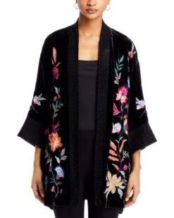 Sandra Embroidered Velvet Kimono - Johnny Was -Johnny Was 13196558 fpx