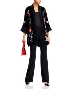 Sandra Embroidered Velvet Kimono - Johnny Was -Johnny Was 13196559 fpx