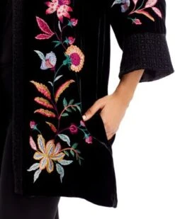 Sandra Embroidered Velvet Kimono - Johnny Was -Johnny Was 13196566 fpx