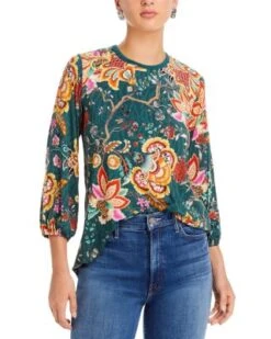 Orizaba Printed Puff Sleeve Top - Johnny Was