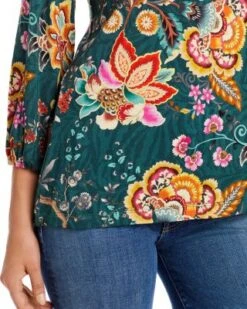 Orizaba Printed Puff Sleeve Top - Johnny Was -Johnny Was 13234123 fpx