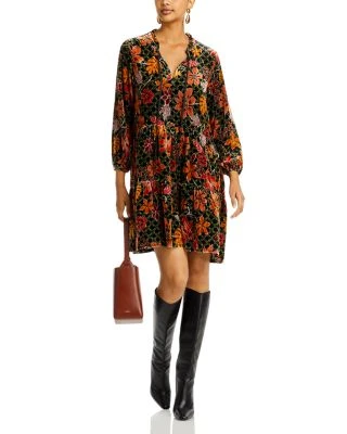 Jasmoon Floral Velvet Peasant Dress - Johnny Was 8 Jasmoon Floral Velvet Peasant Dress - Johnny Was - Image 6