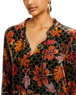 Jasmoon Floral Velvet Peasant Dress - Johnny Was 9 Jasmoon Floral Velvet Peasant Dress - Johnny Was - Image 7