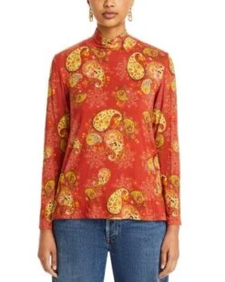 Janie Paisley Mock Neck Top - Johnny Was -Johnny Was 13239935 fpx