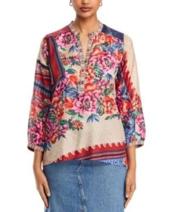 Window Lin Silk Top - Johnny Was -Johnny Was 13287640 fpx