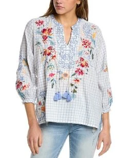 Johnny Was Miro Tassle Blouse Women