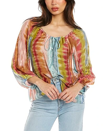 Johnny Was Amanda Silk-Blend Blouse Women 3 Johnny Was Amanda Silk-Blend Blouse Women