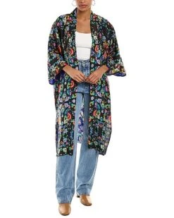 Johnny Was Ella Flower Silk Kimono Women