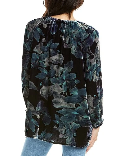 Johnny Was Glowing Iris Bishop Sleeve Peasant Silk-Blend Blouse Women 4 Johnny Was Glowing Iris Bishop Sleeve Peasant Silk-Blend Blouse Women - Image 2