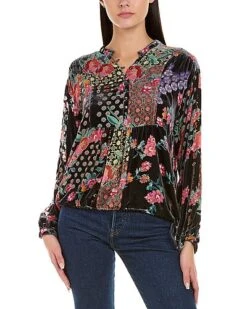 Johnny Was Cosima Silk-Blend Blouse Women