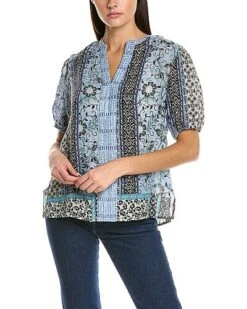 Johnny Was Floret Villa Linen Blouse Women