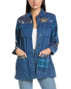 Johnny Was Moonlight Tie-Dye Military Jacket Women