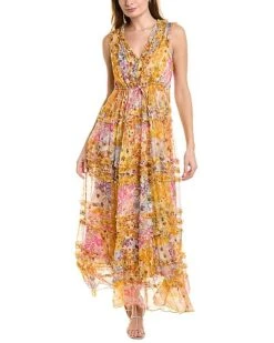 Johnny Was Arista Silk Maxi Dress Women