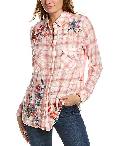 Johnny Was Olinda Plaid Western Shirt Women 3 Johnny Was Olinda Plaid Western Shirt Women