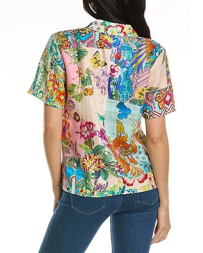 Johnny Was Linen Camp Shirt Women 4 Johnny Was Linen Camp Shirt Women - Image 2