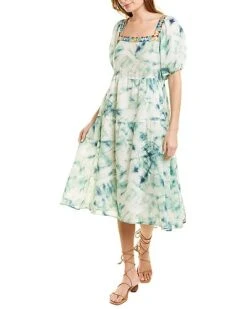 Johnny Was Marble Linen Midi Dress Women
