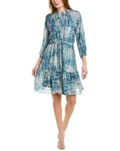 Johnny Was Santorini Button Down Silk Dress Women