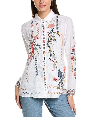 Johnny Was Tipaso Linen T-Shirt Women 3 Johnny Was Tipaso Linen T-Shirt Women