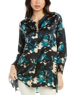 Johnny Was Shadow Voyager Silk Tunic Women