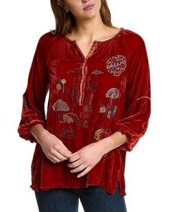 Johnny Was Zuri Silk-Blend Blouse Women