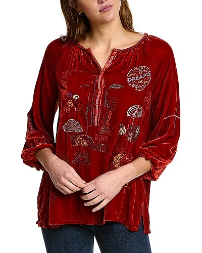 Johnny Was Zuri Silk-Blend Blouse Women 3 Johnny Was Zuri Silk-Blend Blouse Women