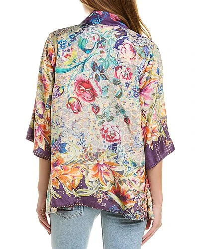 Johnny Was Eller Topiary Hunter Silk Kimono Women 4 Johnny Was Eller Topiary Hunter Silk Kimono Women - Image 2