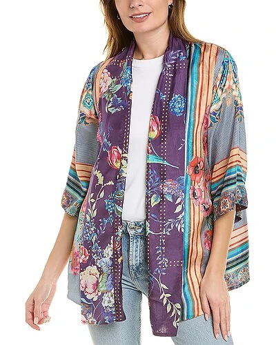 Johnny Was Eller Topiary Hunter Silk Kimono Women 5 Johnny Was Eller Topiary Hunter Silk Kimono Women - Image 3