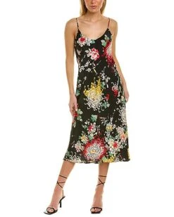 Johnny Was Silk Charmeuse Silk Slip Dress Women