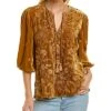 Johnny Was Arzella Relaxed Velvet Silk-Blend Blouse Women 2 Johnny Was Arzella Relaxed Velvet Silk-Blend Blouse Women -Johnny Was 1411815084 RLLD 1