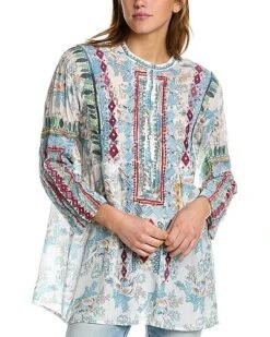 Johnny Was Isla Silk Blouse Women