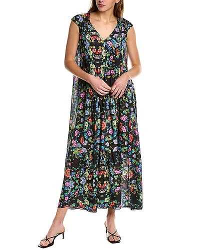 Johnny Was Ella Flower Natania Silk Maxi Dress Women 3 Johnny Was Ella Flower Natania Silk Maxi Dress Women
