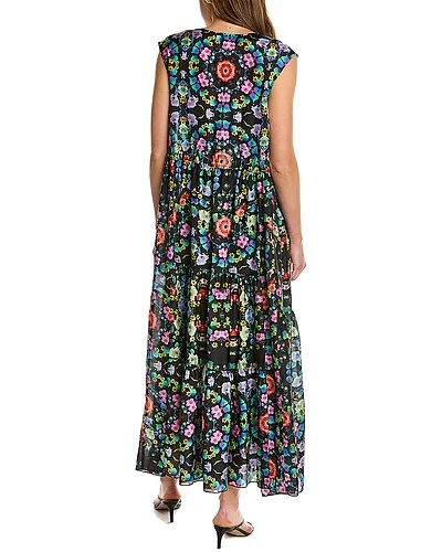 Johnny Was Ella Flower Natania Silk Maxi Dress Women 4 Johnny Was Ella Flower Natania Silk Maxi Dress Women - Image 2