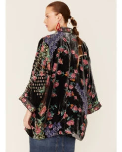 Johnny Was Women's Multicolored Rose Burnout Talullah Reversible Kimono 9 Johnny Was Women's Multicolored Rose Burnout Talullah Reversible Kimono -Johnny Was 2000362180 900 P3