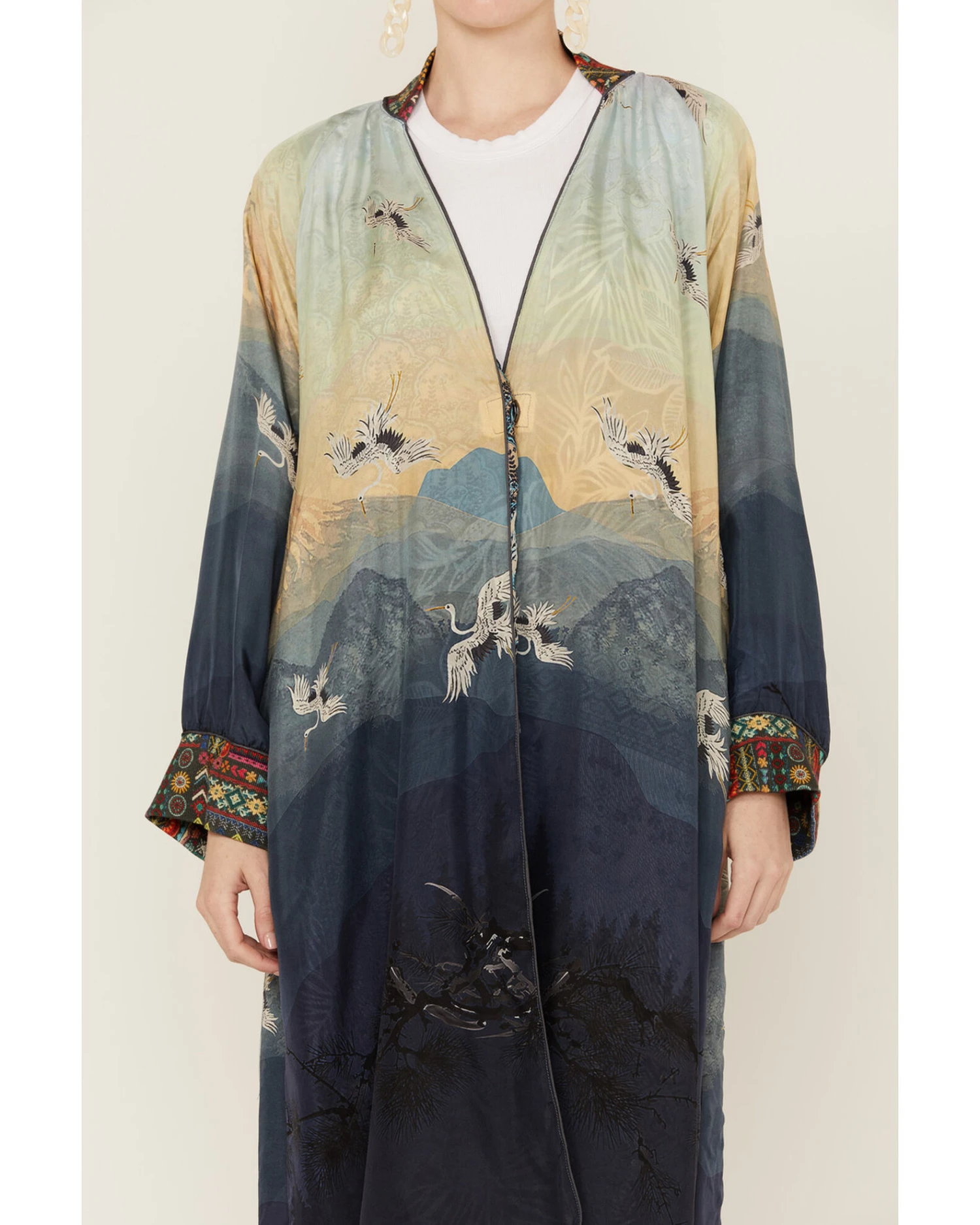 Johnny Was Women's Dew Harmony Reversible Silk Kimono 3 Johnny Was Women's Dew Harmony Reversible Silk Kimono