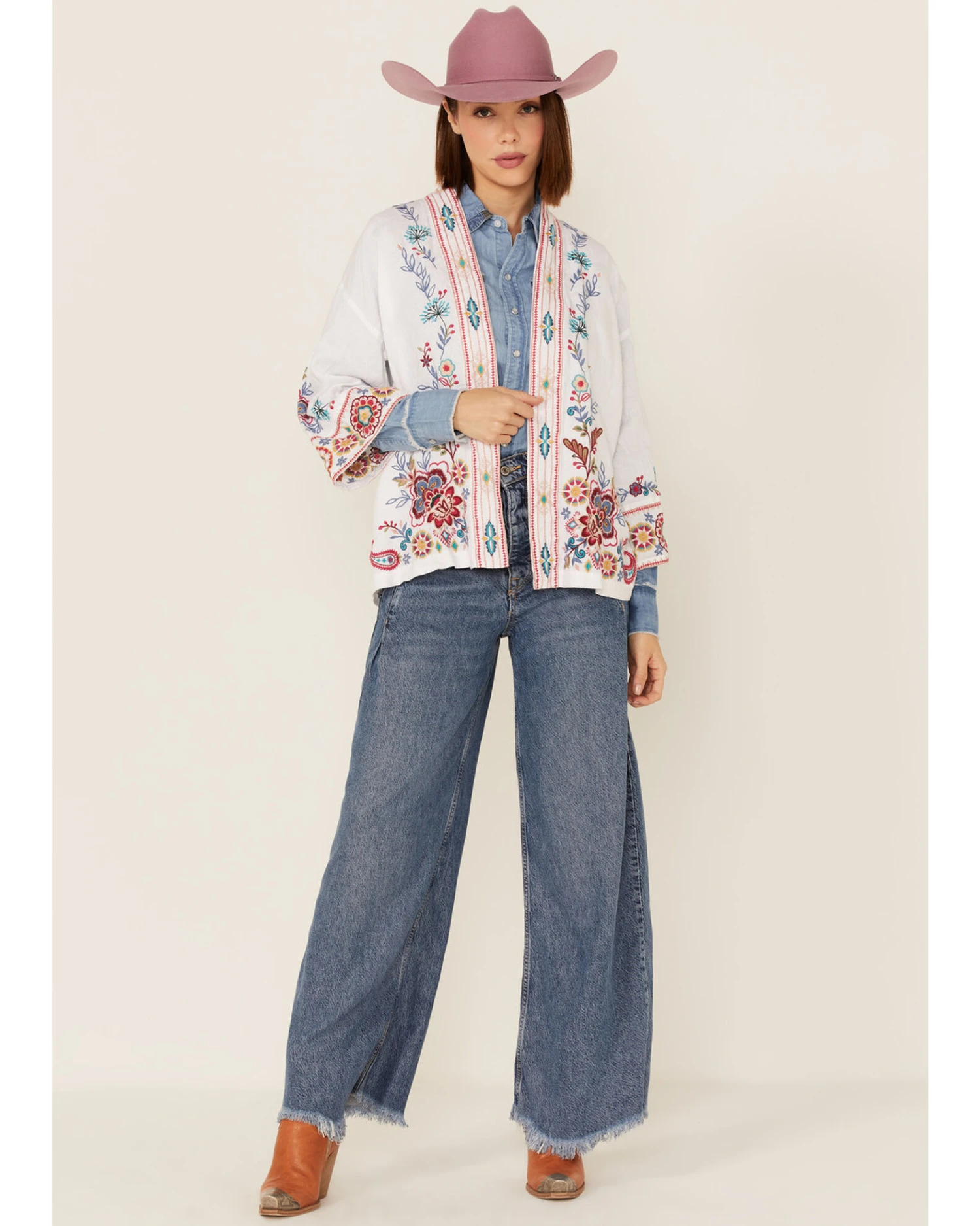 Johnny Was Women's Sicilia Embroidered Linen Kimono 6 Johnny Was Women's Sicilia Embroidered Linen Kimono - Image 4