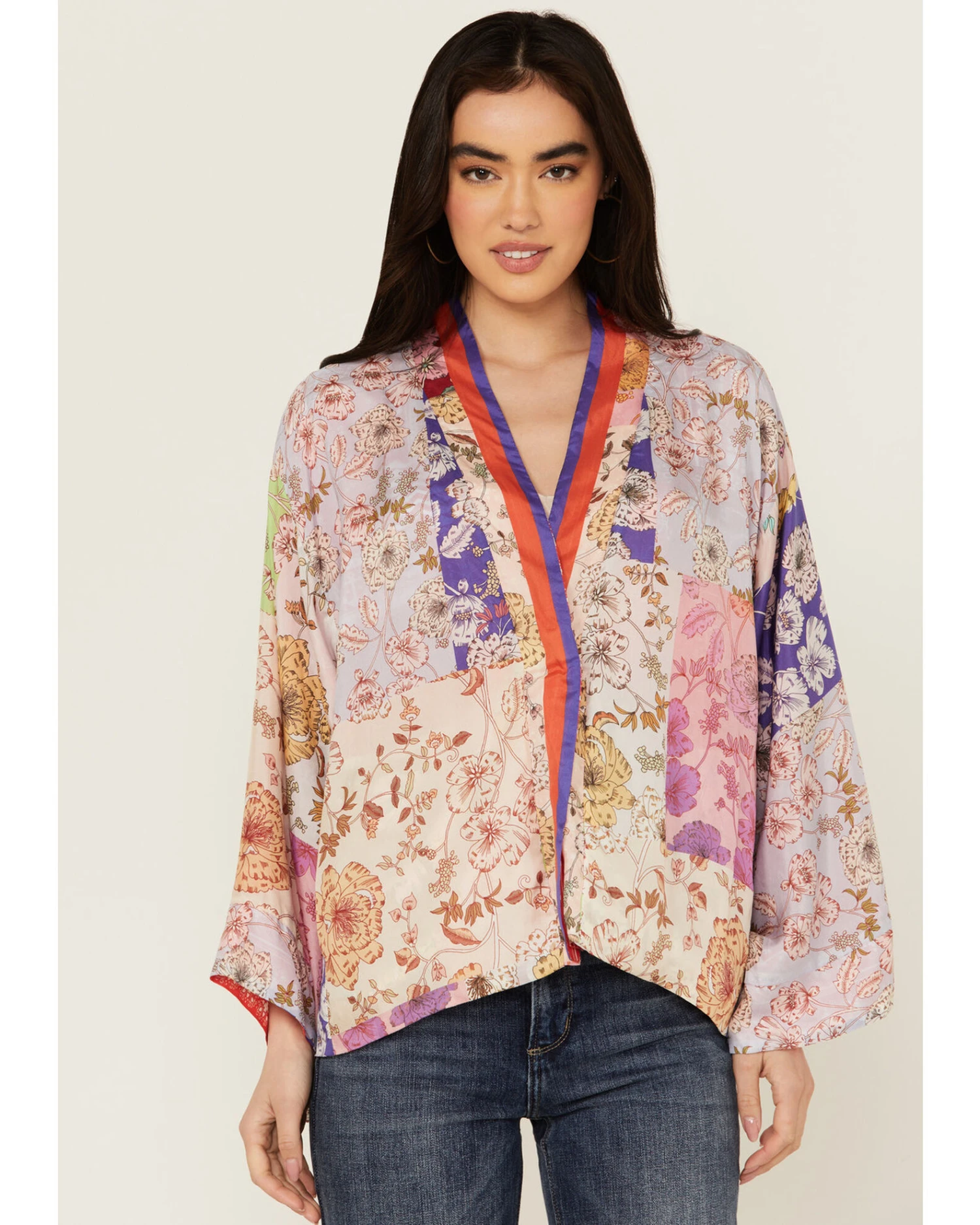 Johnny Was Women's Cosmo Nana Reversible Patchwork Floral Print & Paisley Bandana Kimono 3 Johnny Was Women's Cosmo Nana Reversible Patchwork Floral Print & Paisley Bandana Kimono - Image 2