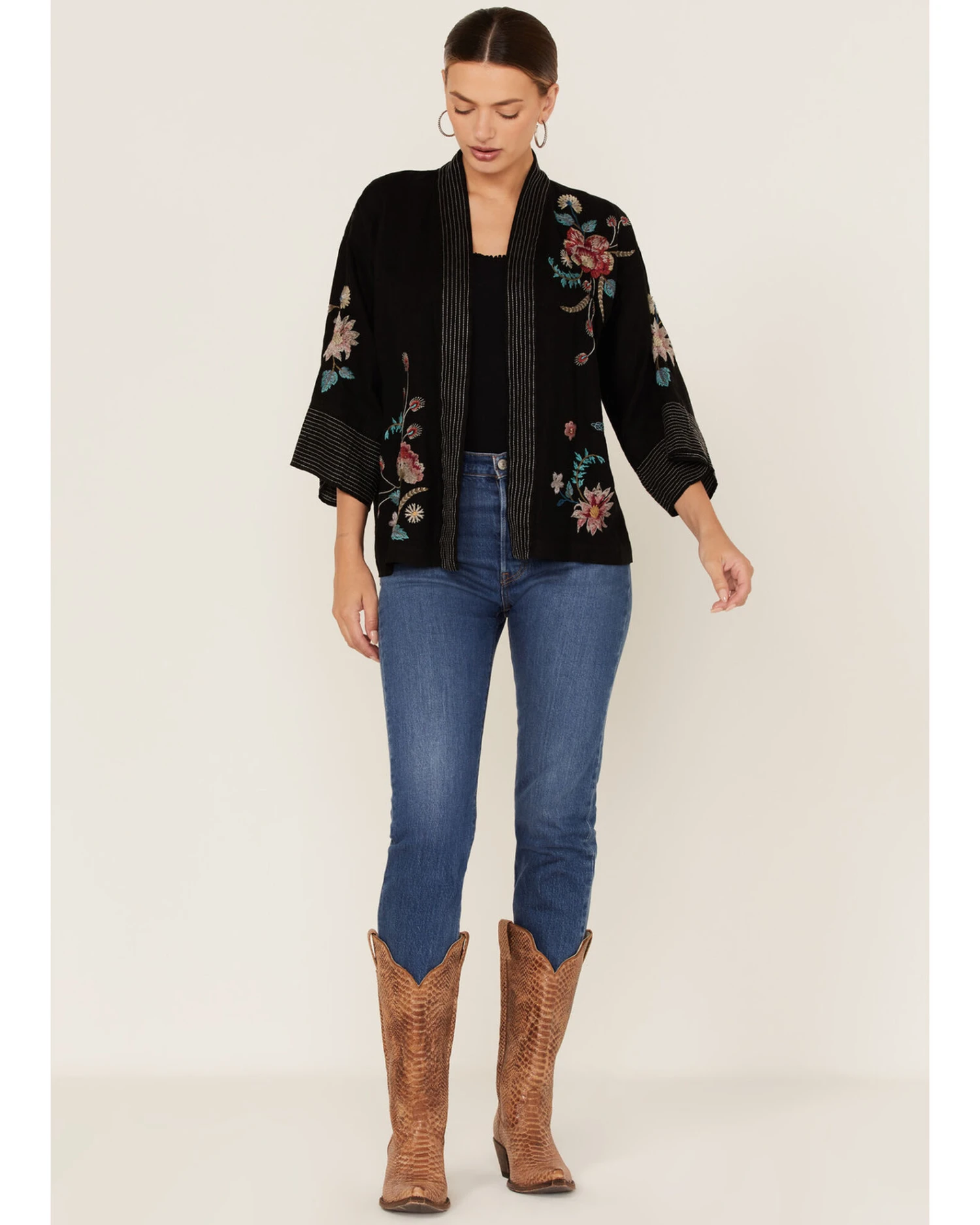 Johnny Was Women's Grace Embroidered Floral Kimono 5 Johnny Was Women's Grace Embroidered Floral Kimono - Image 3