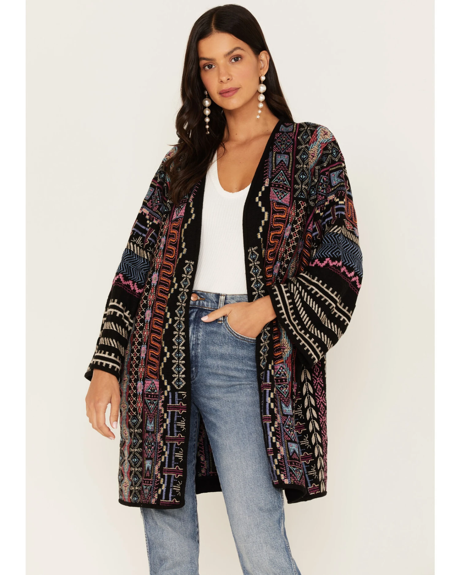 Johnny Was Women's Gennie Southwestern Embroidered Kimono 5 Johnny Was Women's Gennie Southwestern Embroidered Kimono - Image 3