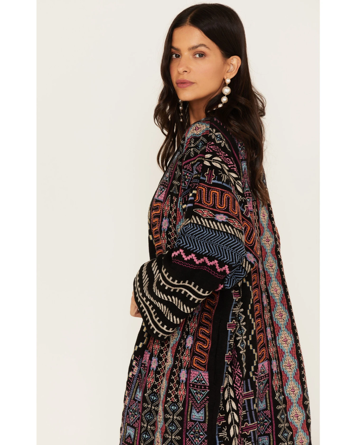 Johnny Was Women's Gennie Southwestern Embroidered Kimono 3 Johnny Was Women's Gennie Southwestern Embroidered Kimono