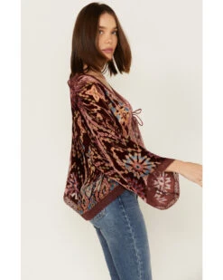 Johnny Was Women's Geo Print Burnout Dazy Kimono